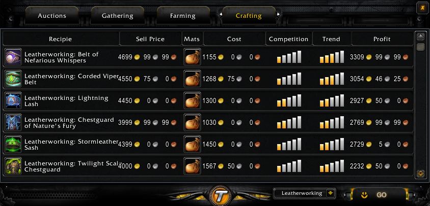 Tycoon leatherworking screen