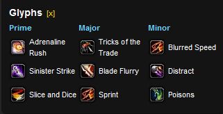 Combat Rogue DPS Build Glyphs