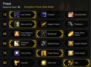 Mists of Pandaria Discipline Priest Raid Build