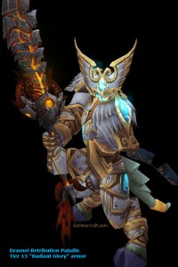 Draenei Retribution Paladin in tier 13 (Radiant Glory) gear