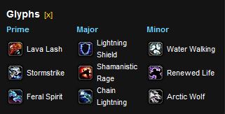 Enhancement Shaman leveling glyphs