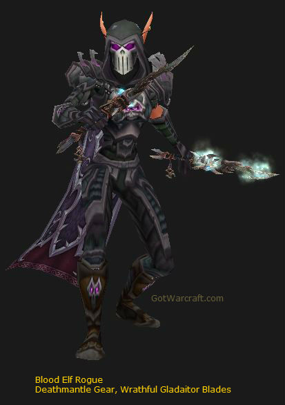 Blood Elf Subtlety Rogue in Deathmantle Gear