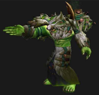 An Orc Resto Shaman Models the Season 14 Grievous Gladiator PvP Set