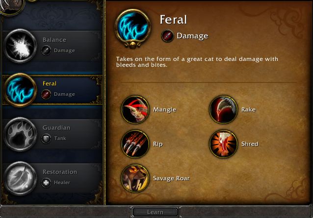 The Four Druid Specs